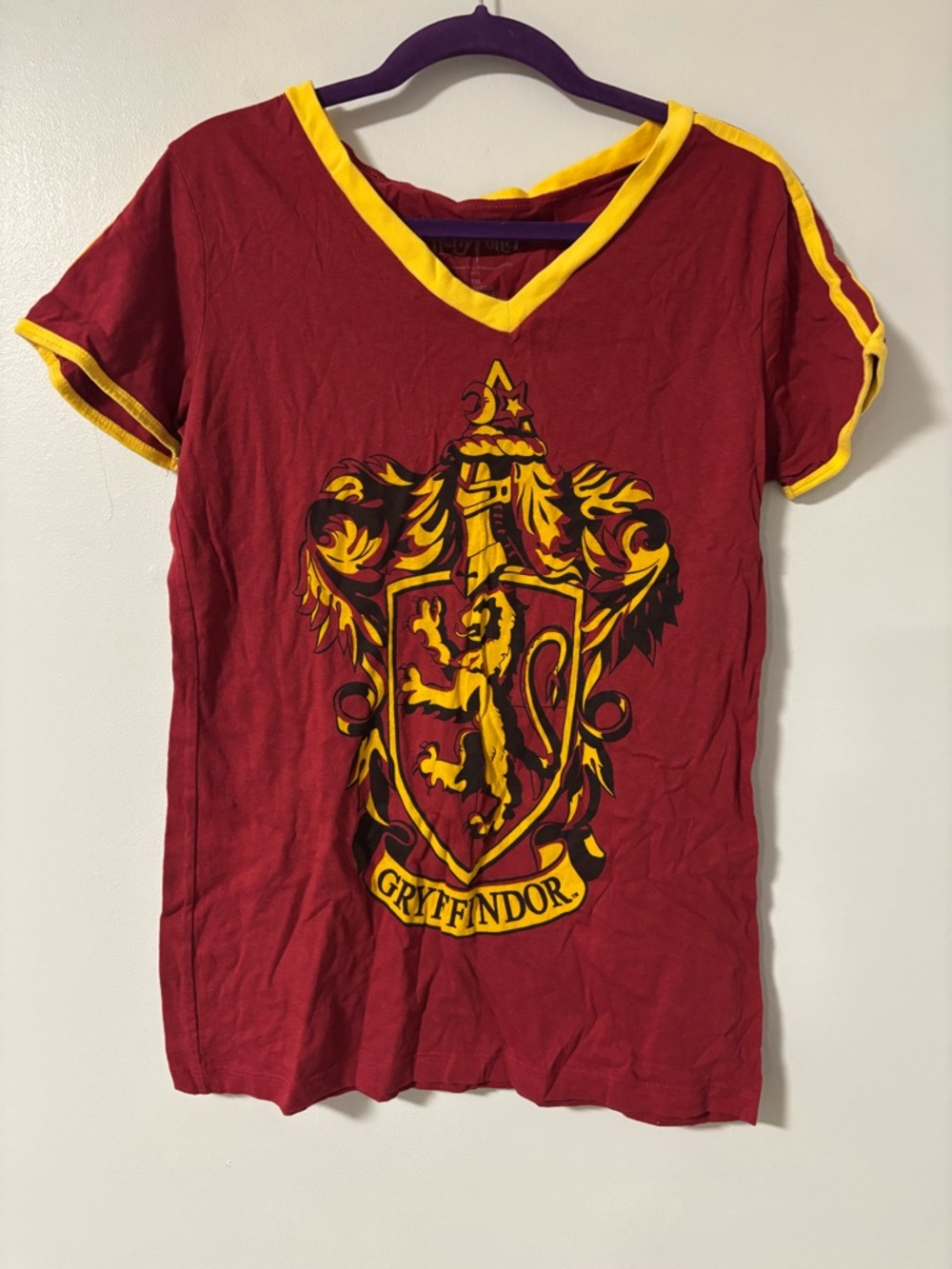 Harry Potter Gryffindor Quidditch Jersey Coat Of Arms T-Shirt Youth Size XXL